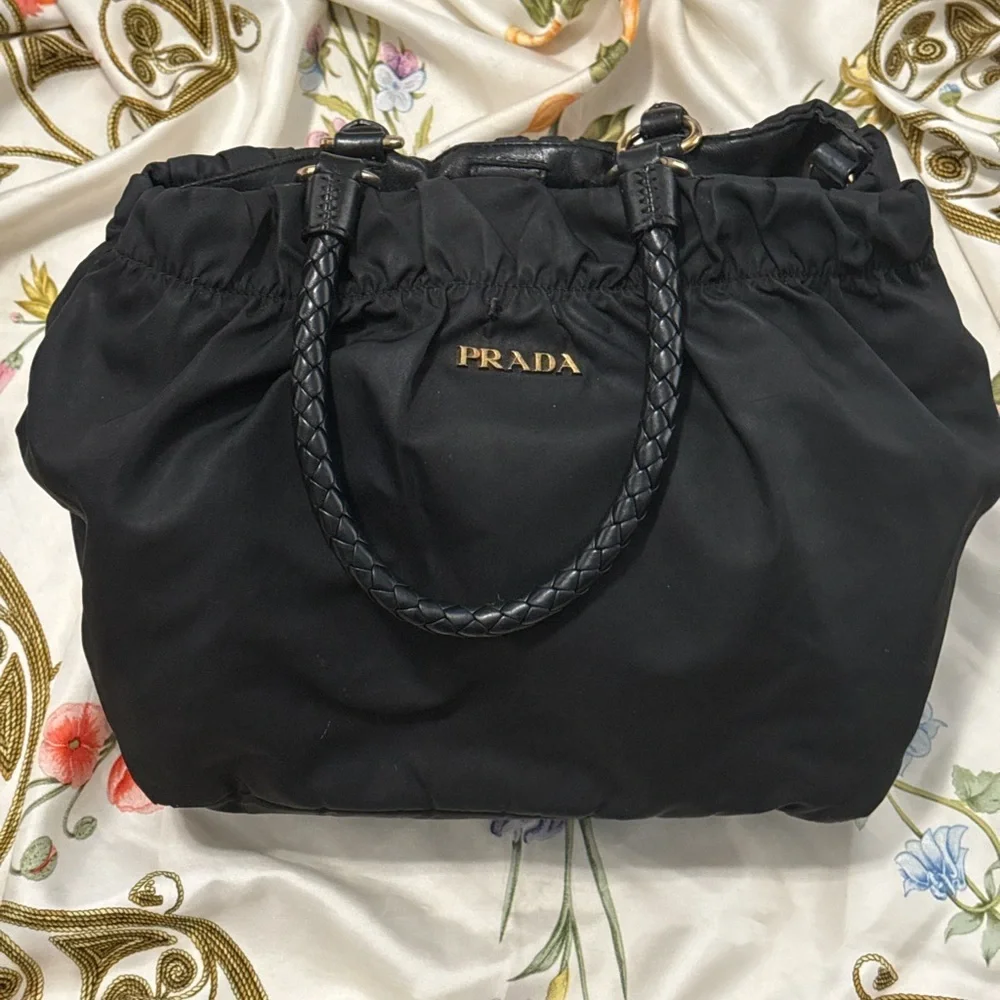 Prada tessuto nylon bauletto bow bag crossbody - Picture 2 of 16
